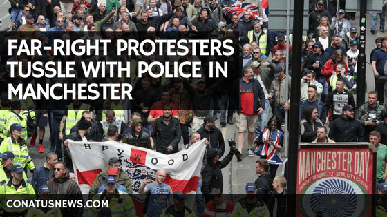 Video Far Right Protesters Led By Tommy Robinson Tussle With Police 9359