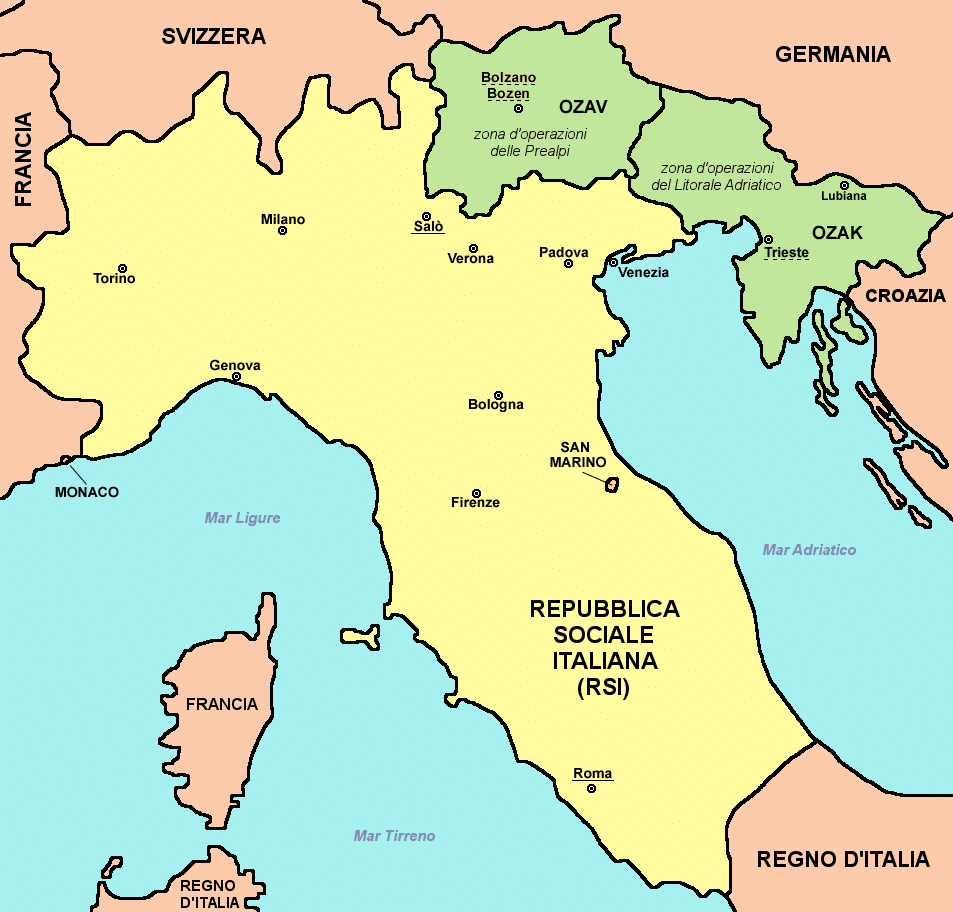 Italian Social Republic Map🌯 Visite a praça da bandeira jequié para ...